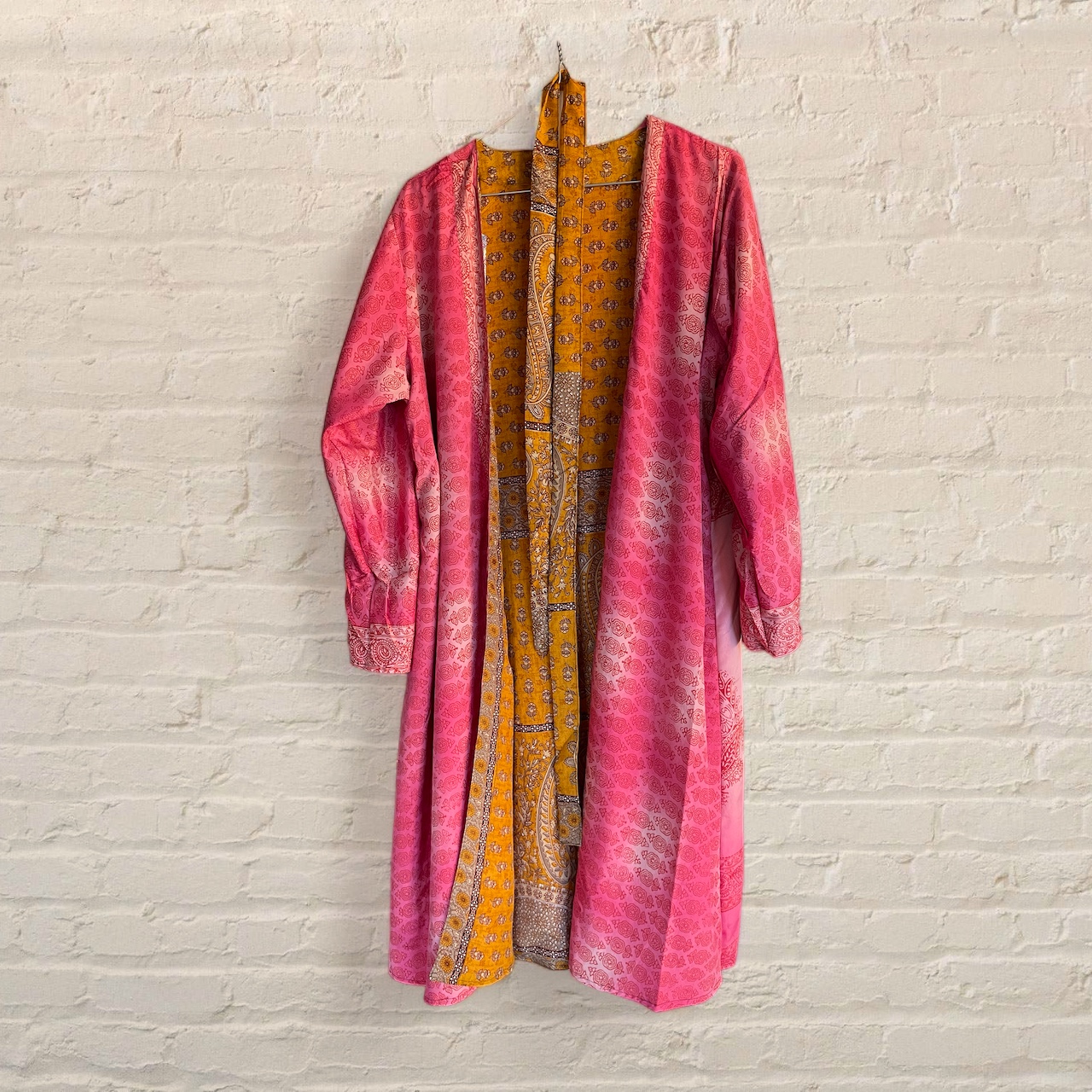 vendbar silke kimono 100 cm lang
